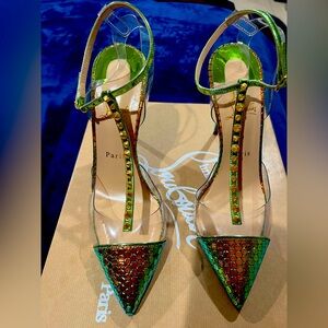 CHRISTIAN LOUBOUTIN Multicolor Nosy Spike Strass Heels Made in Italy size 39